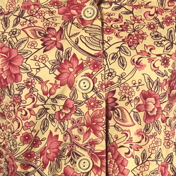 Coldwater Creek Yellow Floral Button Down Blouse size Large - Picture 2 of 8